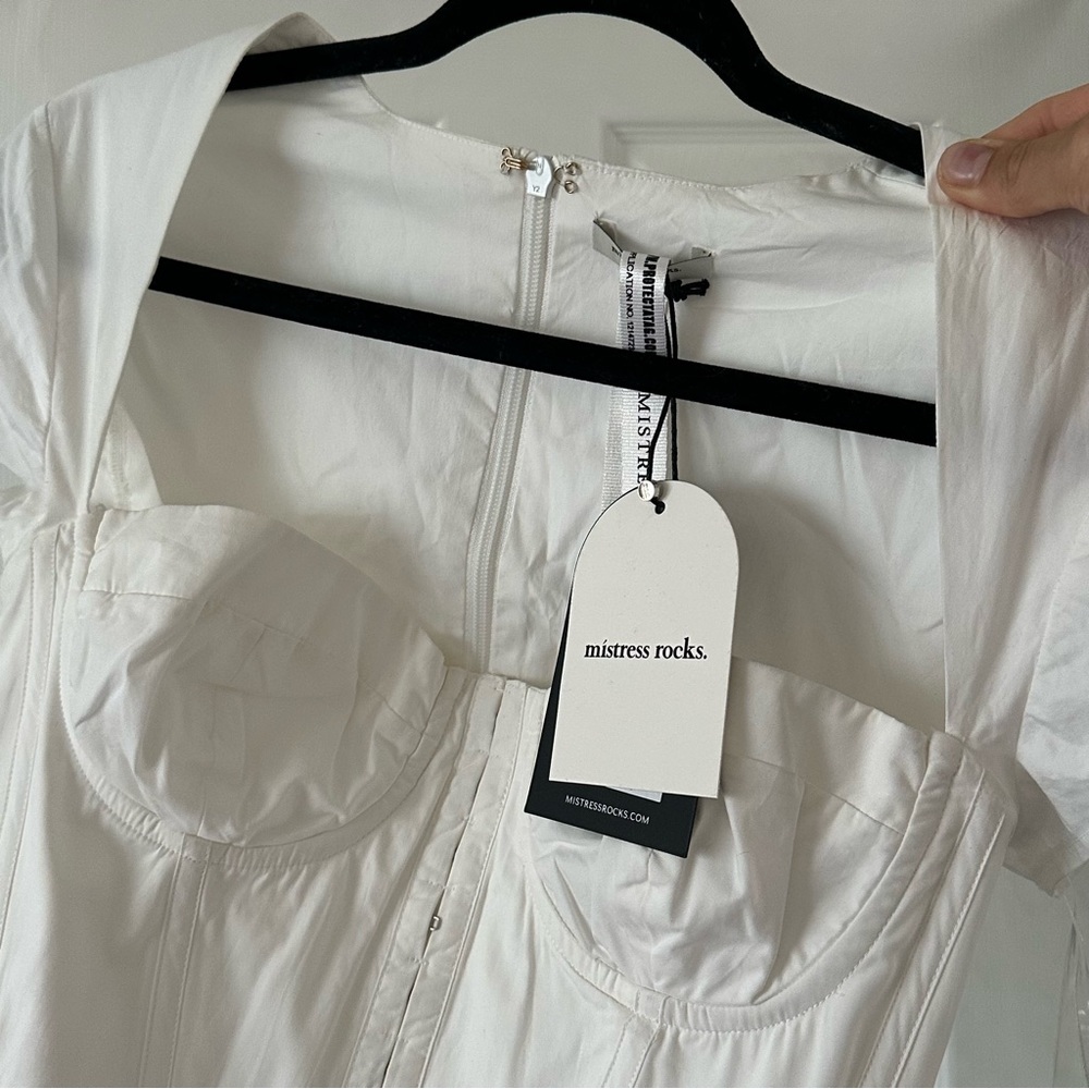 House of CB White Sculpted Corset Top
